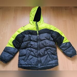 Pacific Trail Black and Green Puffer Jacket with Hood Youth XL 18-20
